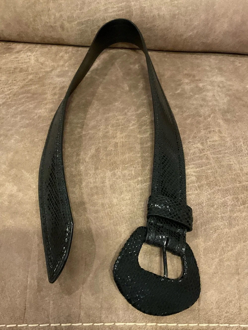 Carlisle Black Snakeskin Belt - S